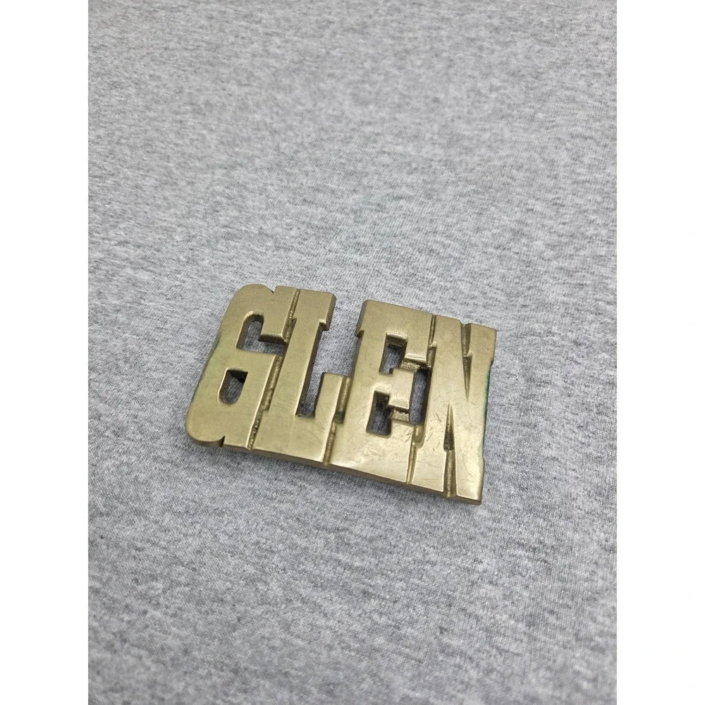 Solid Brass Vintage Name Glen Heavy Sturdy Belt Buckle Personalized Western